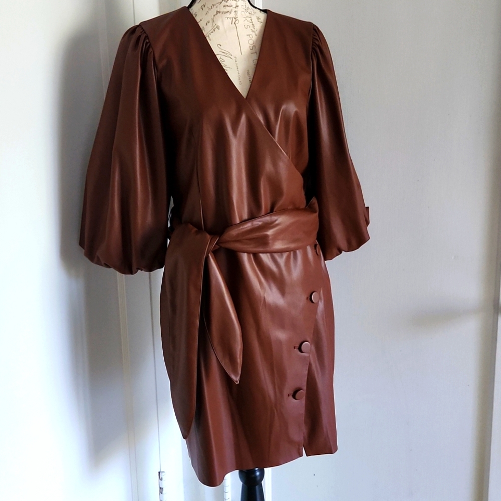 FAUX LEATHER DRESS SIZE 12